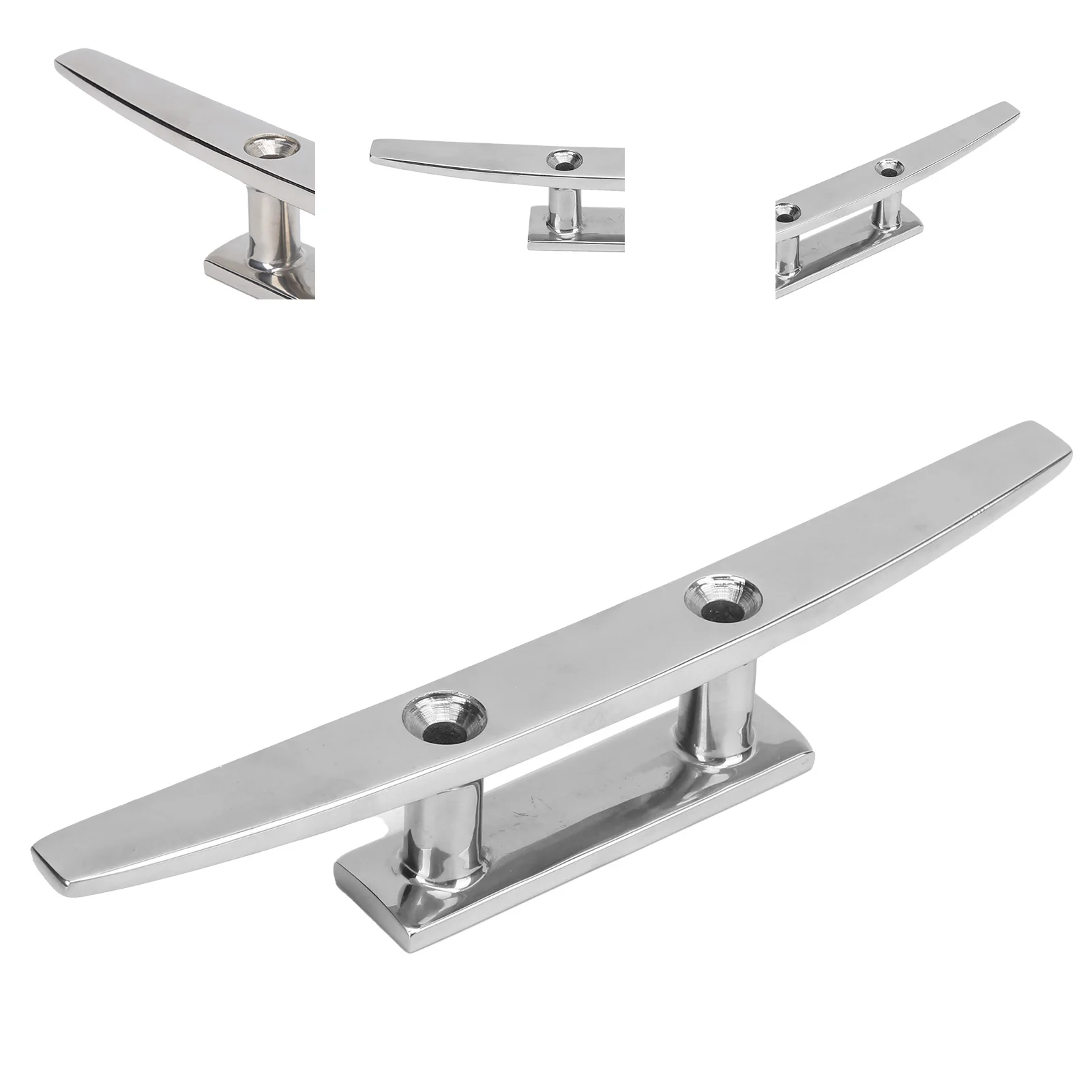 10in Low Flat Dock Cleat 2 Hole Deck Rope Holder OEM Tie Down 316 Stainless Steel Accessory for Boat Yacht Part view 4