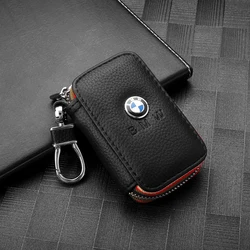 Universal Leather Car Key Cover Case Wallet Bag Keychain For BMW M E46 E90 E60 F30 E39 F10 E87 E36 F20 E92 Serie 1 Performance