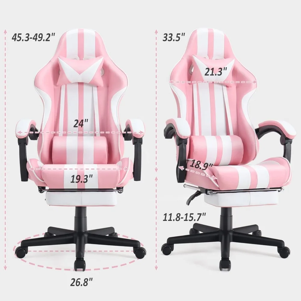 Computer Gaming Chairs with Footrest, Massage Chair,Christmas,Xmas Gift,PC Gaming Chairs for Adults Teens for Gaming Live