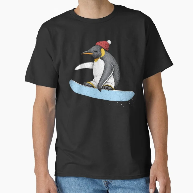 

Funny Flying Penguin snow mountain winter Ah Time to Relax Summer humor gift T shirt for men Large size Tops S-6XL mens clothing
