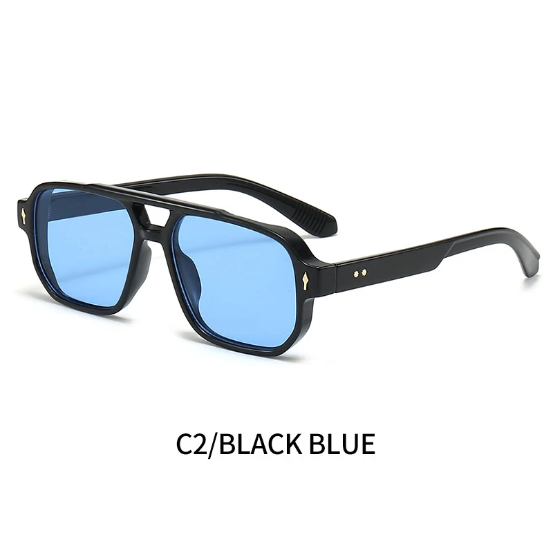 Nuevas gafas de sol vintage para hombre, gafas de sol informales para conducir y negocios, gafas de sol cuadradas, gafas de tendencia de doble haz