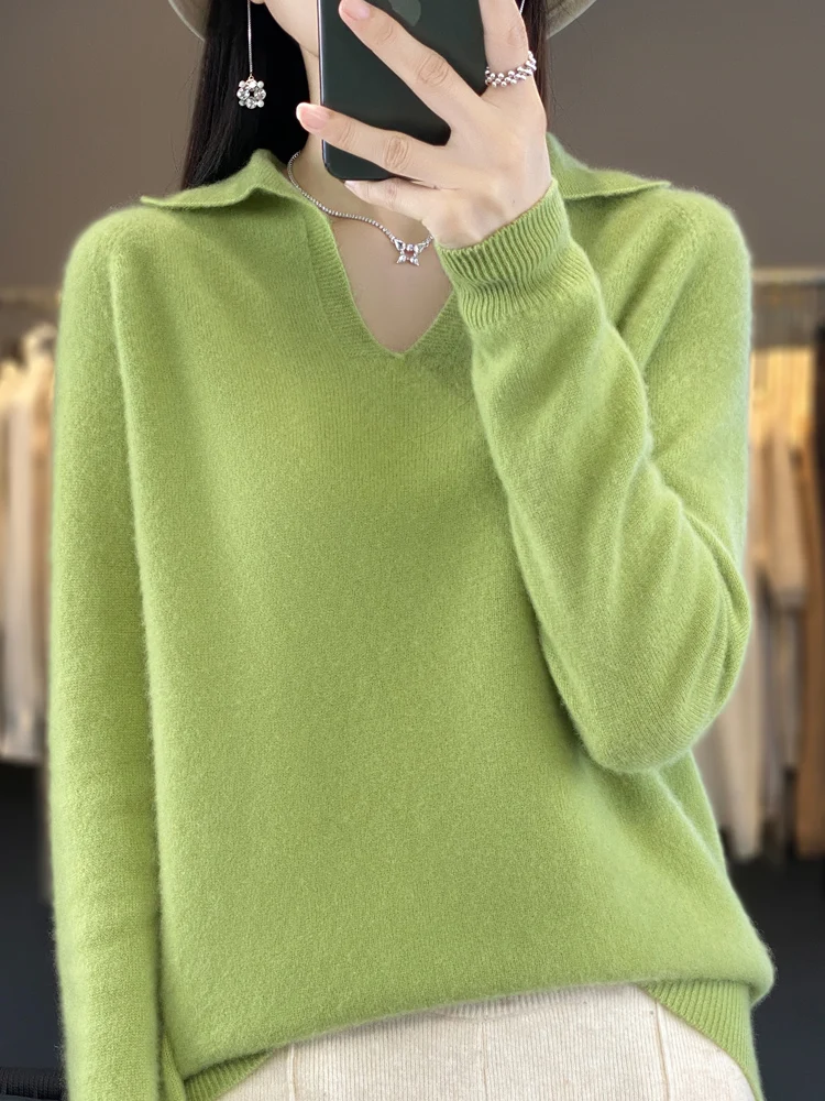 ANGEL Frauen Drehen Unten Kragen Pullover Frühling Herbst Winter Kaschmir Pullover Neue Casual Kleidung 100% Merino Wolle Strickwaren Top