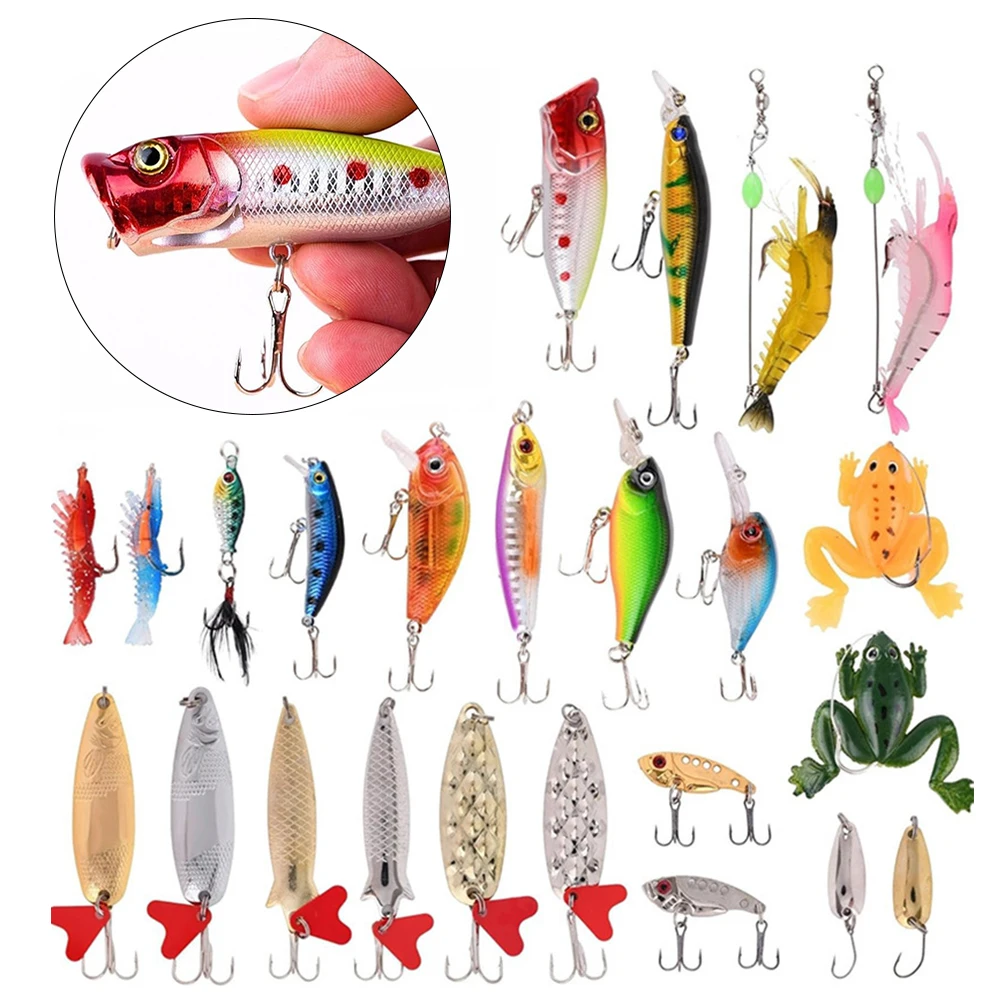 Christmas Fishing Tackle Countdown Calendar Box 24 Days Fishing Lures Set Calendar Box Creative Xmas Surprise Gift for Fisher