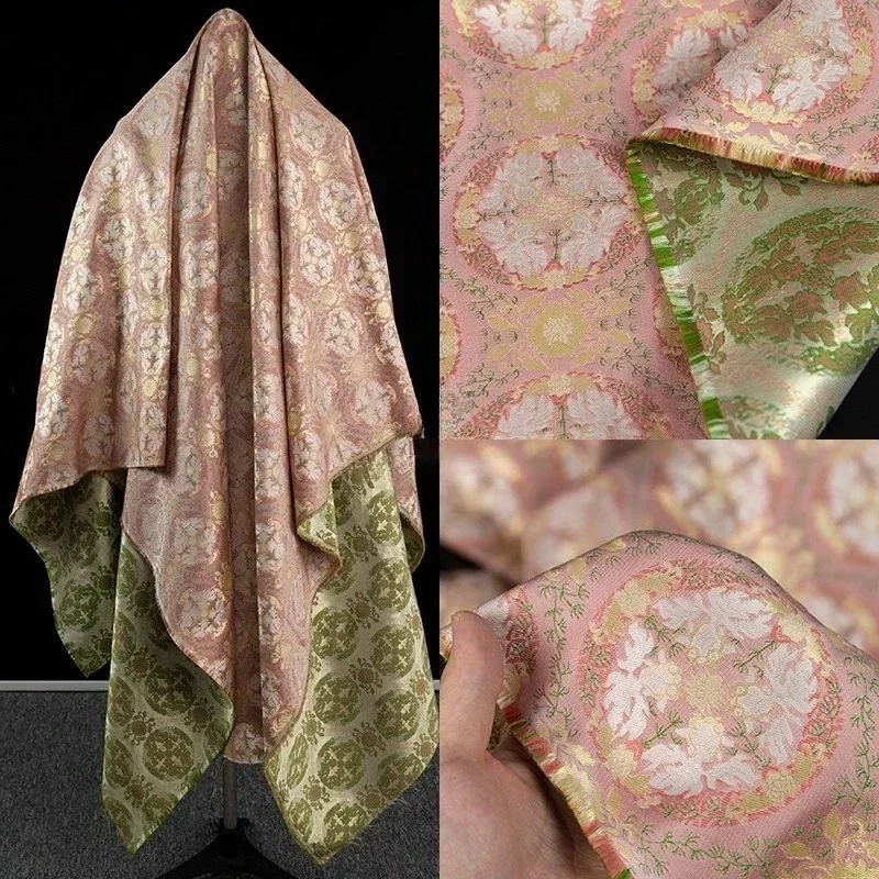 

Высококачественная жаккардовая парча с вышивкой, сшитая юбка Hanfu, жилет, куртка Qipao, дизайнерская ткань для одежды