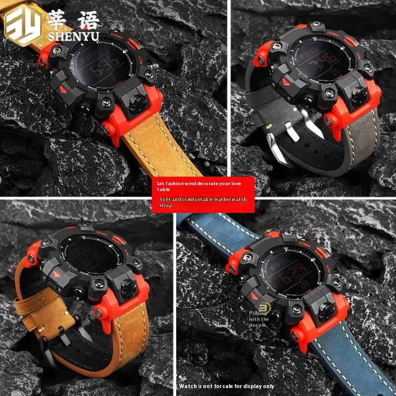 Casio G - SHOCK 시리즈 3553 GWM - 9500 Mudman 액세서리 수정된 정품 가죽 시계 스트랩 남성용 시계 체인
