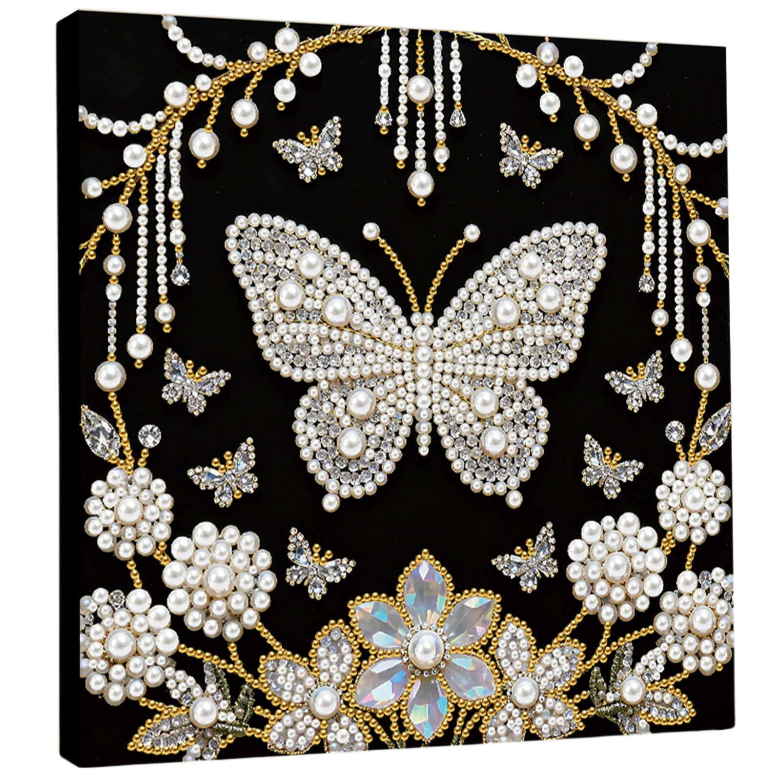 

Набор для рисования жемчужными бусинами «Цветы и бабочки» для взрослых, 25x25 см, с рамкой, для домашнего декора