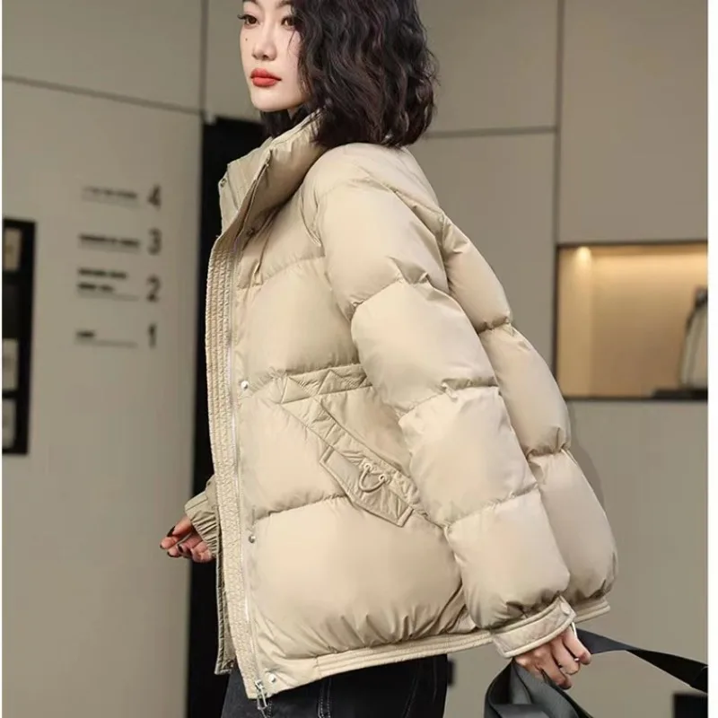 Chaqueta cálida holgada de plumón para mujer, abrigo corto de invierno, Parkas versátiles, ropa de ocio simple, 23