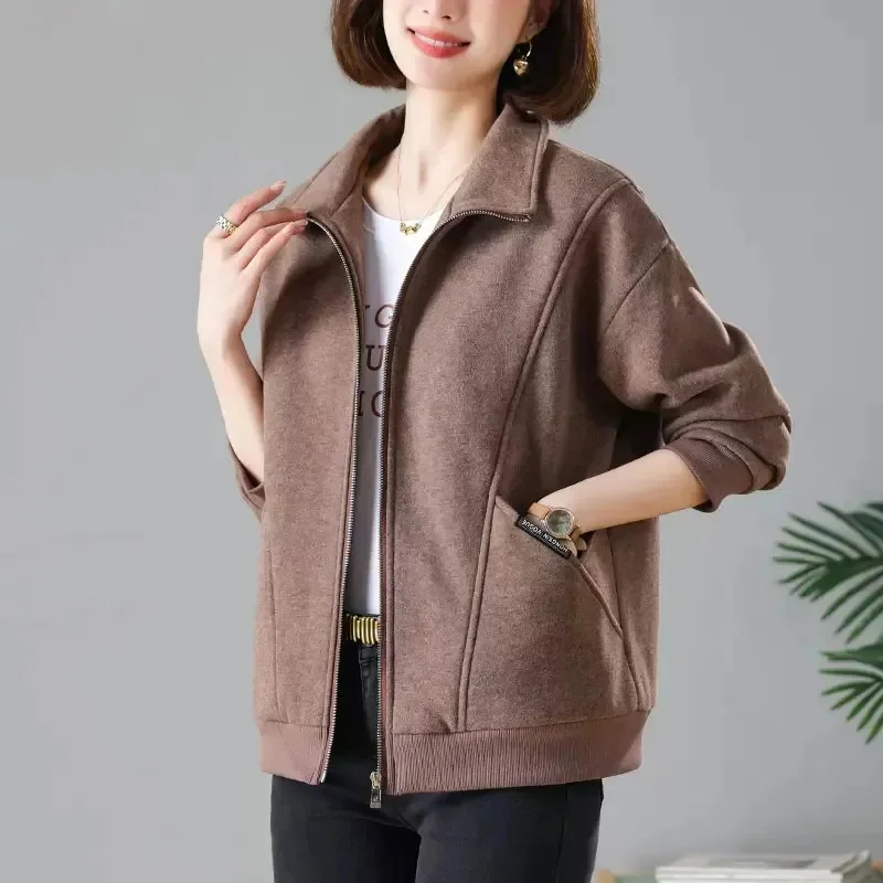 

Cardigan Sportshirt Women 2024 Spring Autumn New Coat Ladies Fashion Western-Style Jacket Middle-Aged Mother Fashion Outwear Top