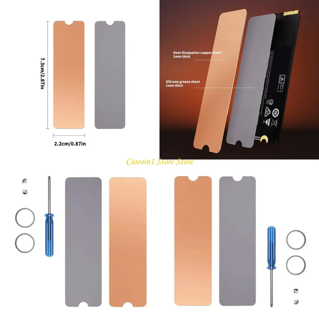 

A3PC M.2 Heatsink Cooling Radiator Copper Heat Resistance with Thermal Silicone