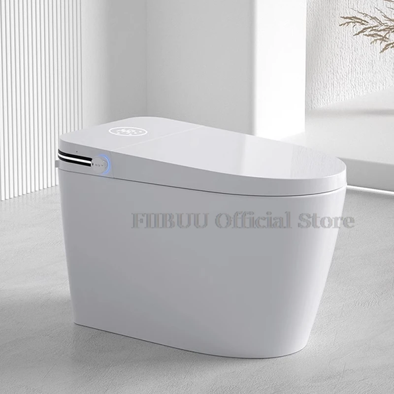 Smart Toilet Bidet Built In Water Tank One Piece Intelligent Toilet for Bathrooms Auto Open Heated Seat Night light Elongated