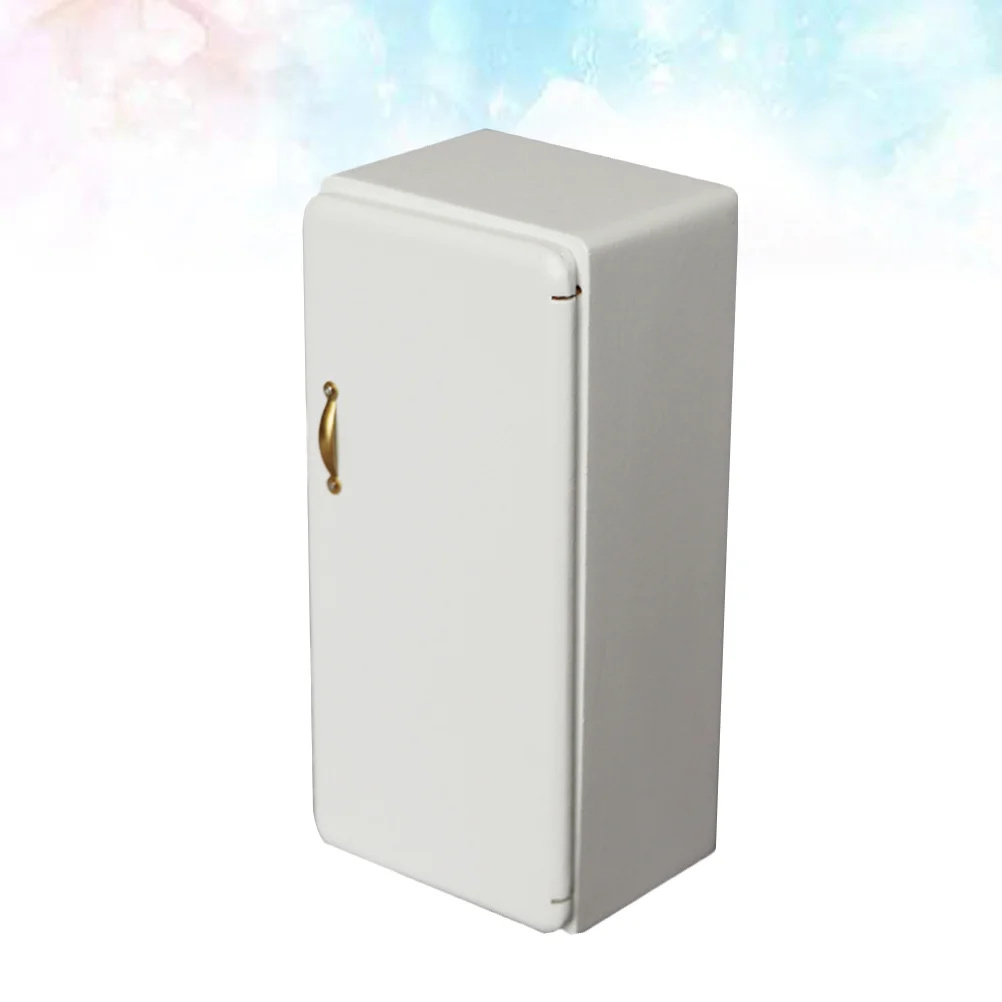 Mini Dollhouse Furniture White Home Decor Fridge Ornaments Miniature Manual Child