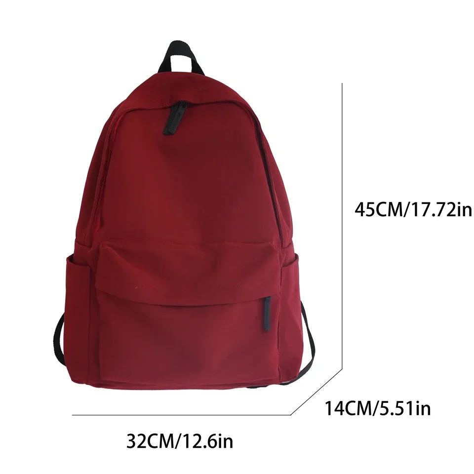 Nylon Versatile Backpack Large Capacity Waterproof School Student Backpack Washable Black Grey White Red Computer Bag Unisex