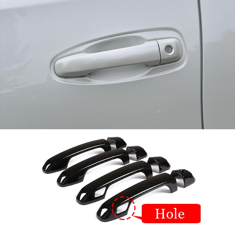 

Glossy Black ABS Door Handle Trim Car Accessory For Toyota Land Cruiser Prado FJ150 150 2010-18 With Two Intelligent Hole