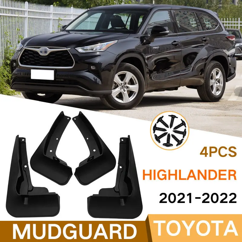 

For Toyota Highlander 2021-2024 black car mudguard Reduce dust Resist tire dirt car accessories tools