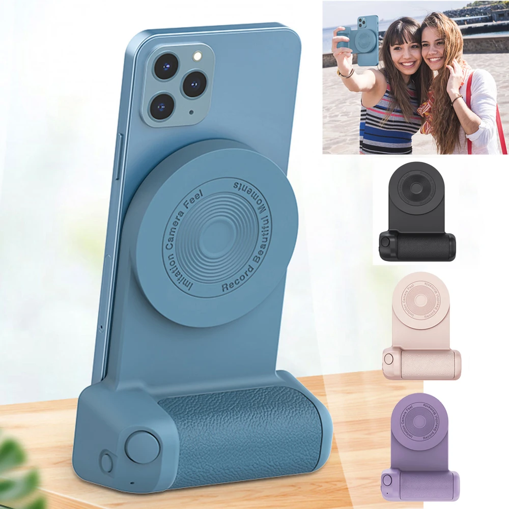 Magnetic Camera Handle Selfie Booster Holder Hand Grip Bluetooth Handheld Phone Anti-shake Selfie Device Magsafe Wireless Charge