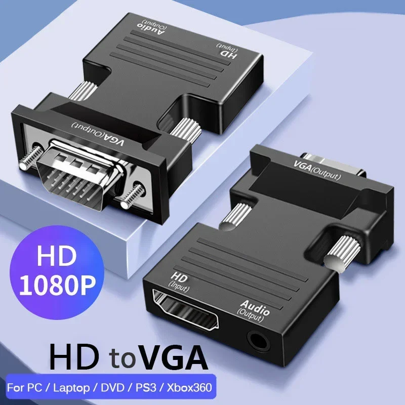 VGA to HDMI-compatible Audio Video Converter 1080P HDMI-compatible To VGA Adapter Cable For PC Laptop to HDTV Projector