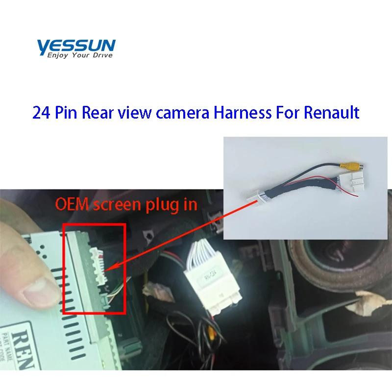 OEM Integrated Backup Camera For Dacia Sandero II Renault Sandero Stepway 2013~2019 car Screen Adapter Cable/FHD RearView Camera