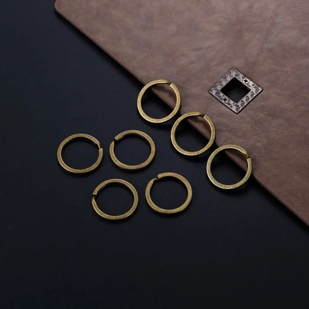 20ชิ้นพวงกุญแจแหวนทองสัมฤทธิ์โบราณแยกแบน DIY เครื่องประดับทำอุปกรณ์งานฝีมือวัสดุโลหะ