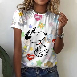 Kawaii Snoopy Print t-shirt top per donna Lady Summer Children t-shirt Casual o-collo Snoopy print t-shirt