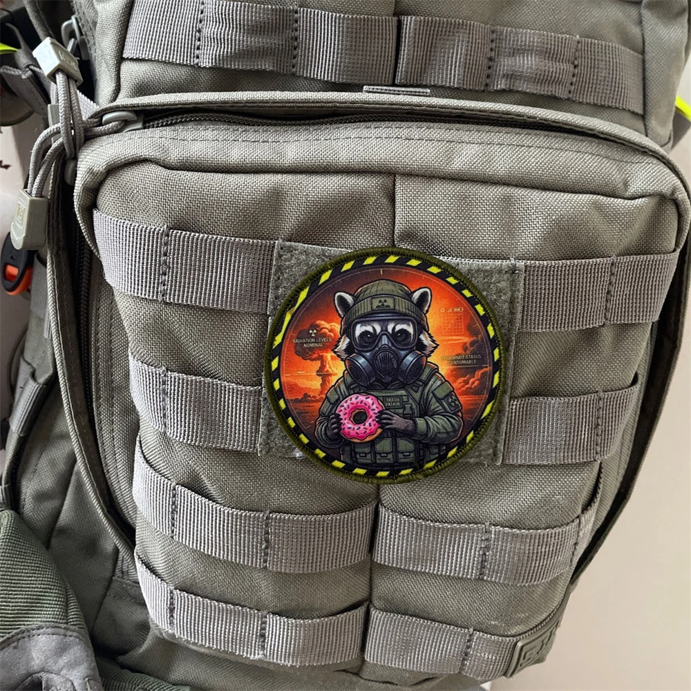 Trash-Coon Night Operator Patch Morale Badge Tactical Hook and Loop Emblem for Military Backpack