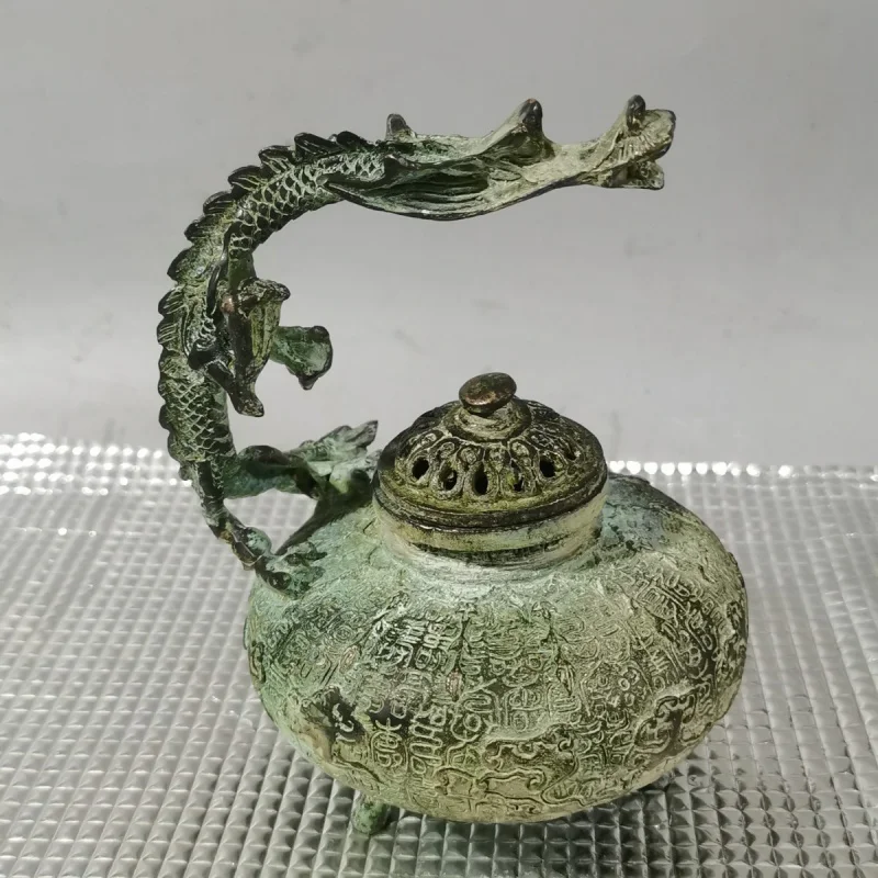 Antique Miscellaneous Baishou Dragon Copper Ware Ornaments Tea Ceremony Incense Burner Incense Burner Home Office Antique Collec