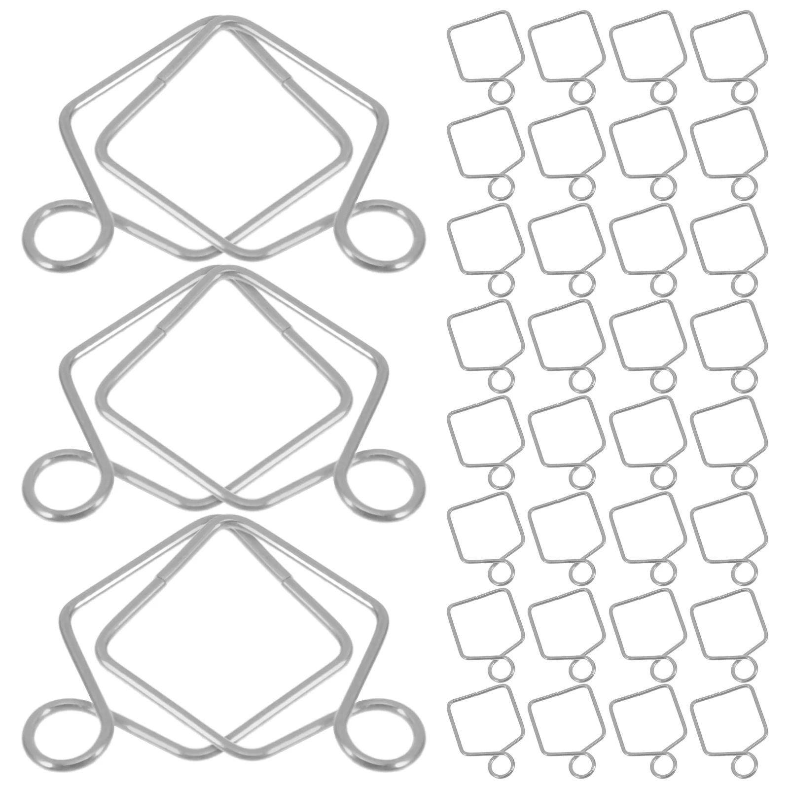 

100pcs Lighting Accessories 14mm Metal Clips Crystal Hanger Fastening Silver Parts Lamp Decor Connector Replacement