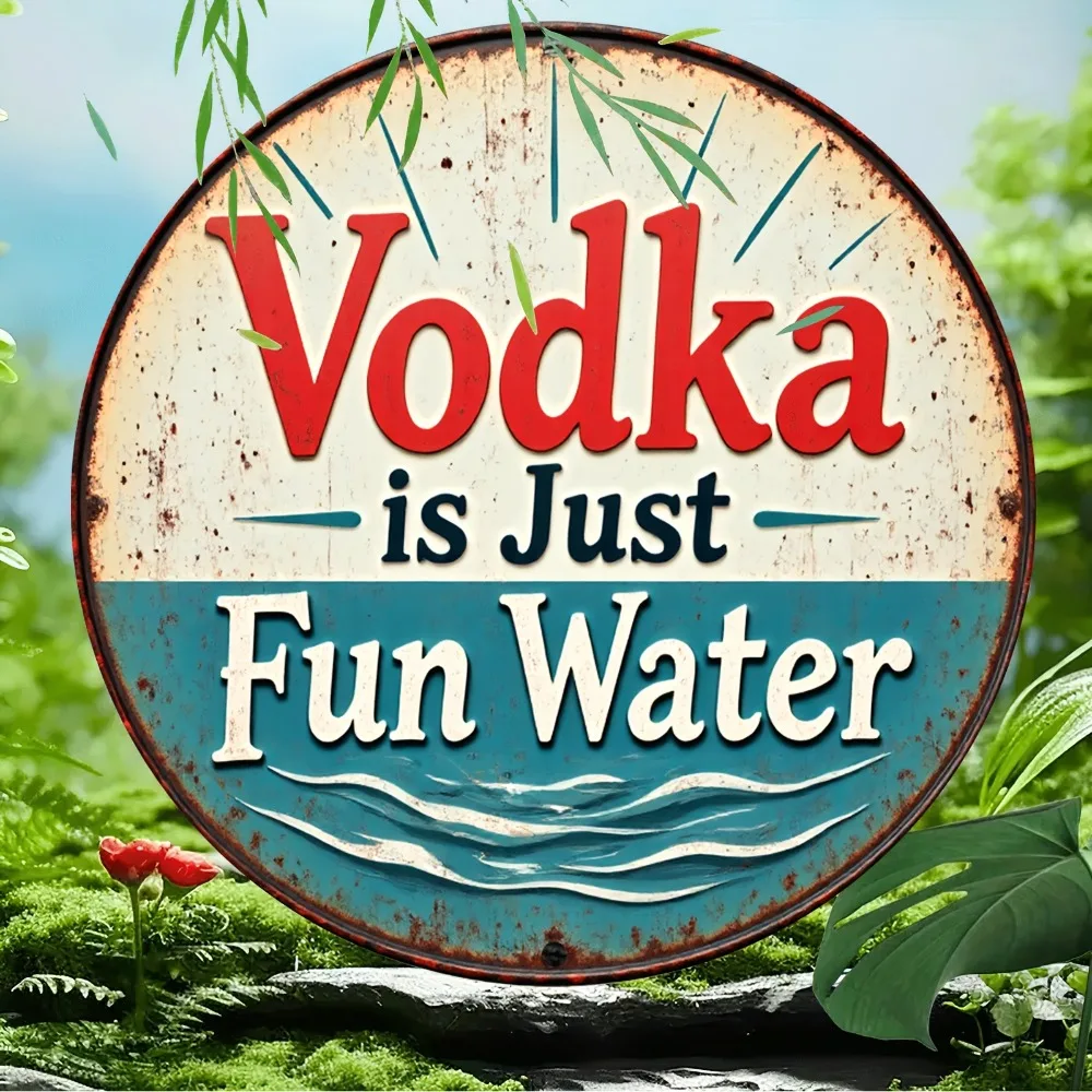 1pc Funny Vodka‑Themed 2D Flat Aluminum Metal Sign 