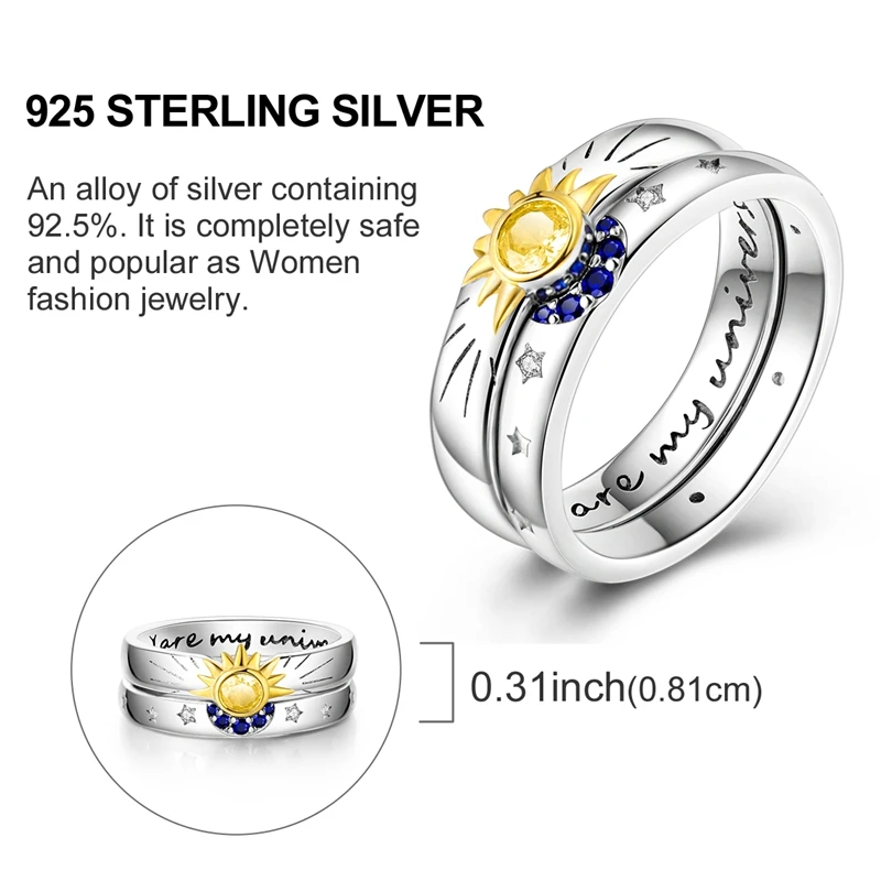 Women's 925 Silver Star Zircon Ring