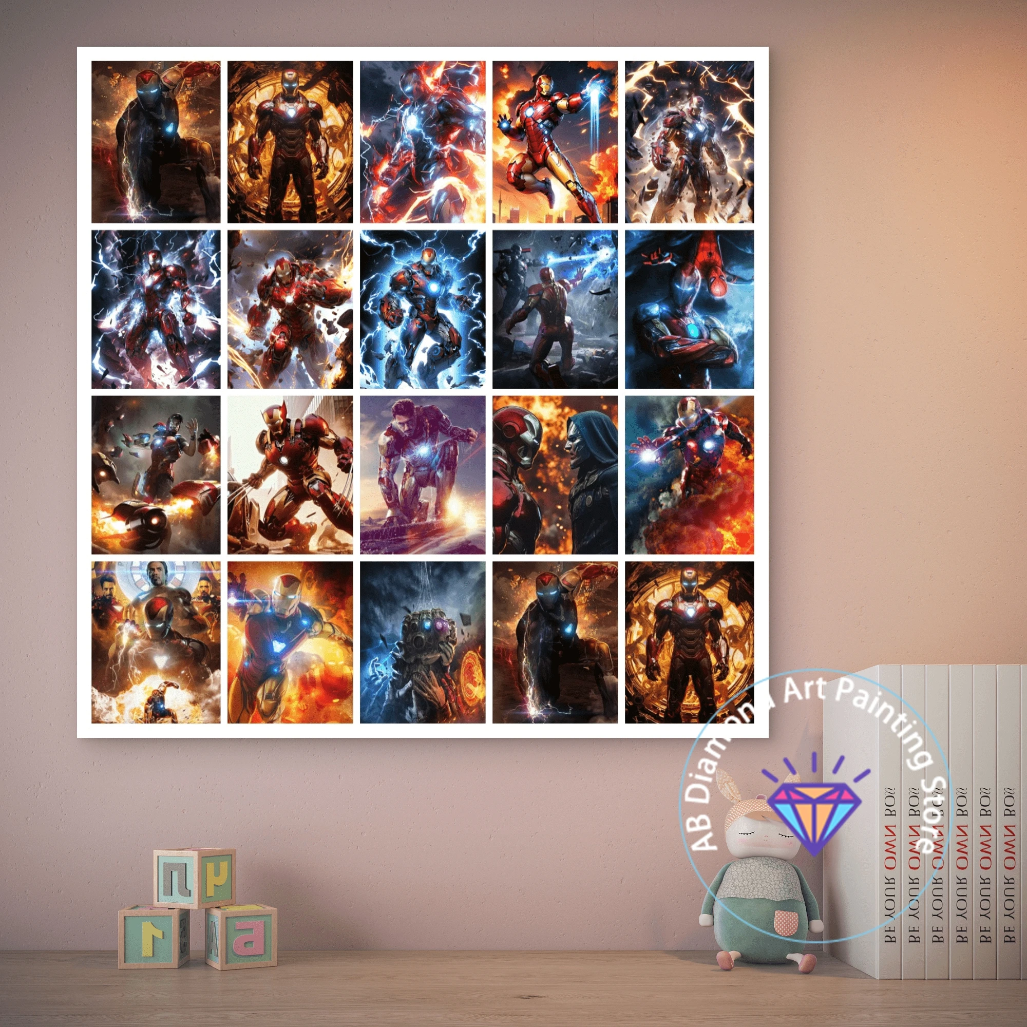 

Iron Man Avengers AB Diamond Painting Kit 5D DIYSuperhero Diamond Embroidery Cross Stitch Craft Art Gift Crafts Home decor