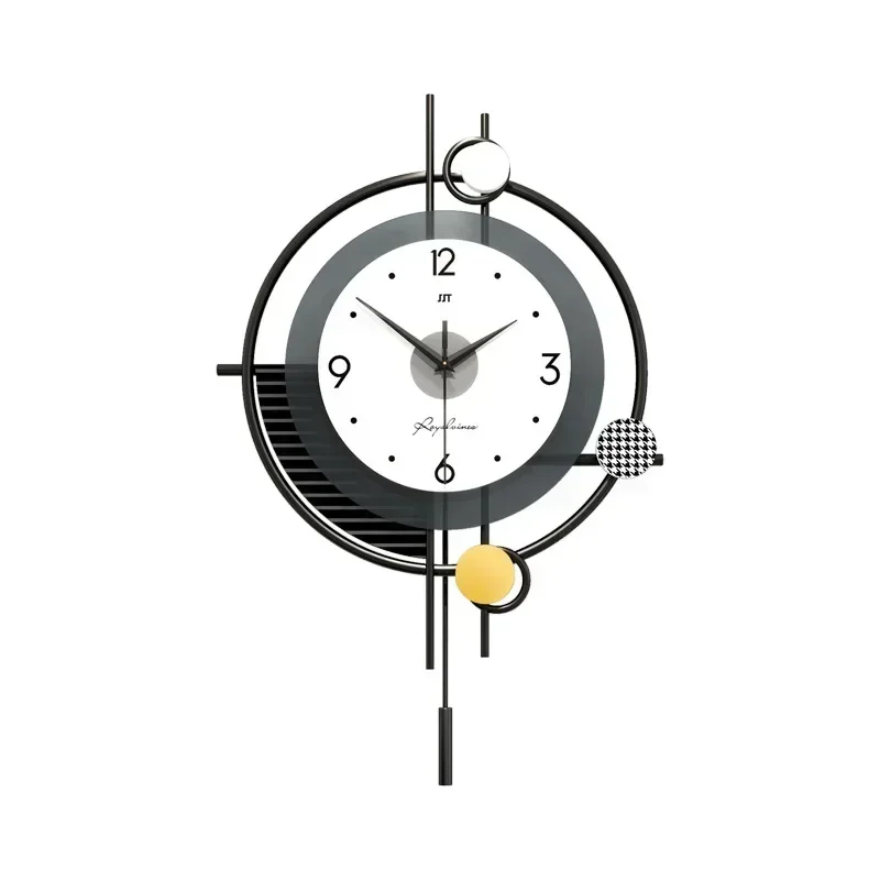 Swinging Wall Clock Modern Design for Home Living Room Decoration, Quartz and Silent, Nordic Style