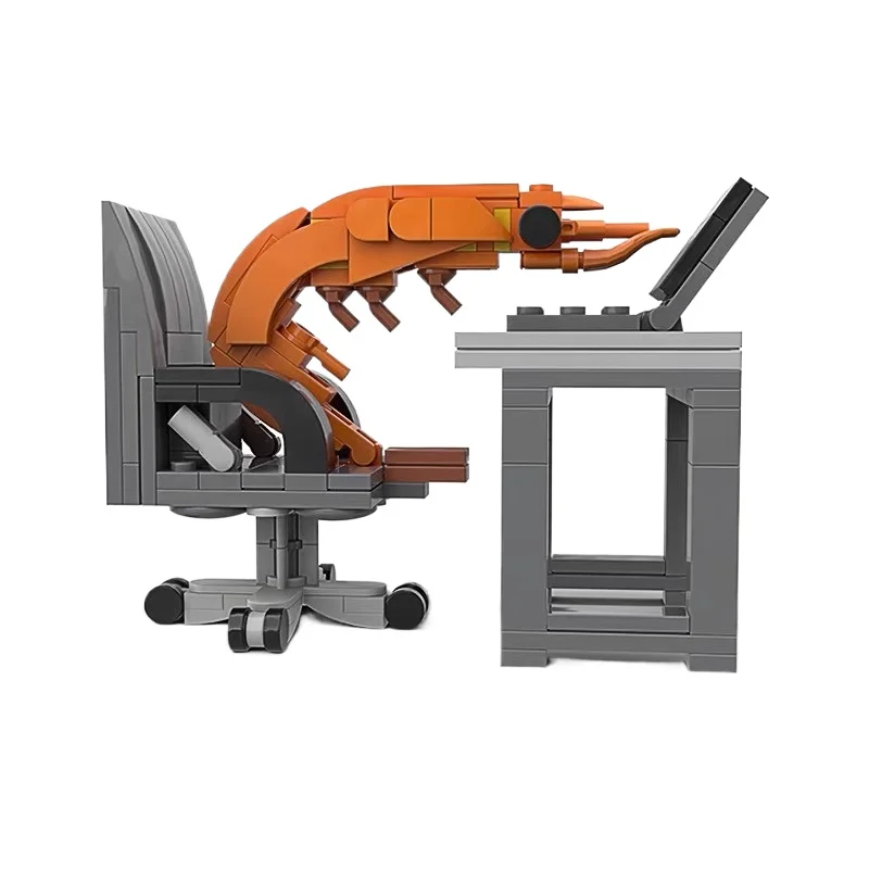 مكعبات بناء MOC صغيرة إبداعية ذاتية الصنع، ديكورات طاولة، إطارات توازن الروبيان الكمبيوتر، أرجوحة البلياردو والهدايا الاحتفالية