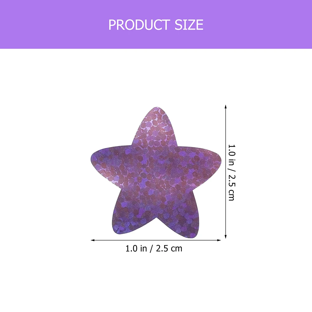 

3pcs Pentagram Shaped Bright Color Reward Stickers For Students Adults Motivational Self-Adhesive Decals Supplies