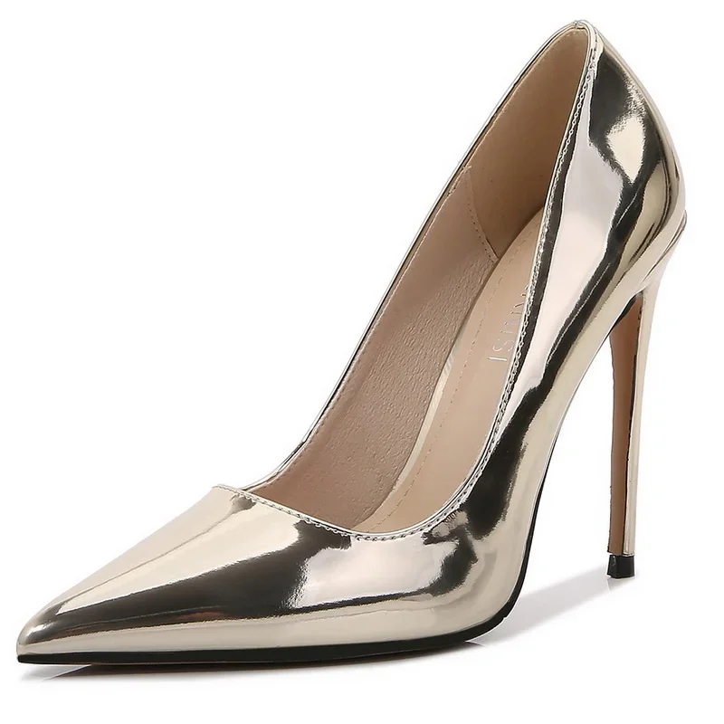 

Женские туфли на высоком тонком каблуке 12 см, женские туфли-лодочки с острым носком, офисные туфли-лодочки для ночного клуба, банкета, вечера, вечера, нарядные туфли 35-46