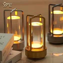 Simple Style LED Night Lamp USB Charging Mood Light Bedroom Deco Bedside Lamp Night Stand Touch Cordless Outdoor Camping Lights