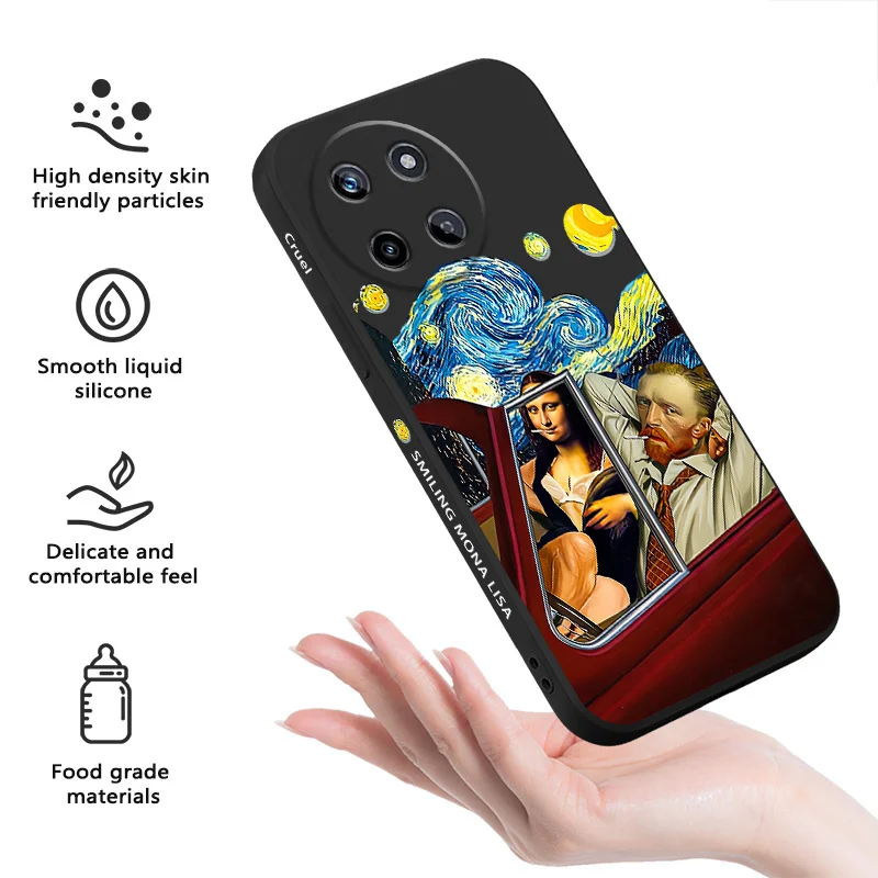 حافظة لهاتف OPPO Realme 14 13 12 11 10 9 9i 8 8i 7 Pro Plus C35 C21Y C25Y C25 4G 5G غطاء سيليكون سائل