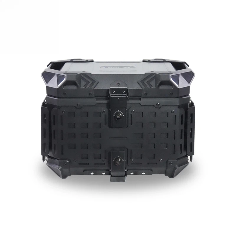 

45L Motorcycle Tail Box with Folding Plate and H Corner Protectors on Both Sides