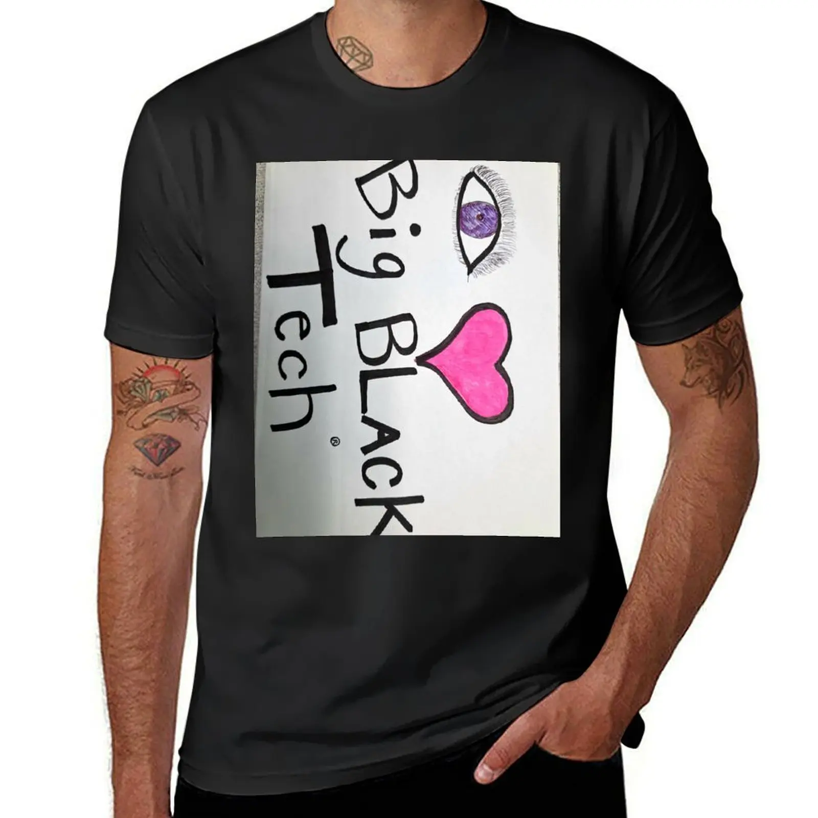 

I  BIG BLACK TECH T-Shirt customs design your own hippie clothes boys whites mens clothes