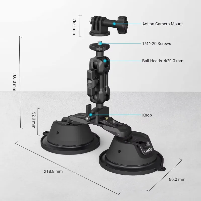 Window Suction Cup Mount Holder for GoPro Sony Action Camera 3566 Light‑Weight Vehicle Shooting Phone Bracket Accessory