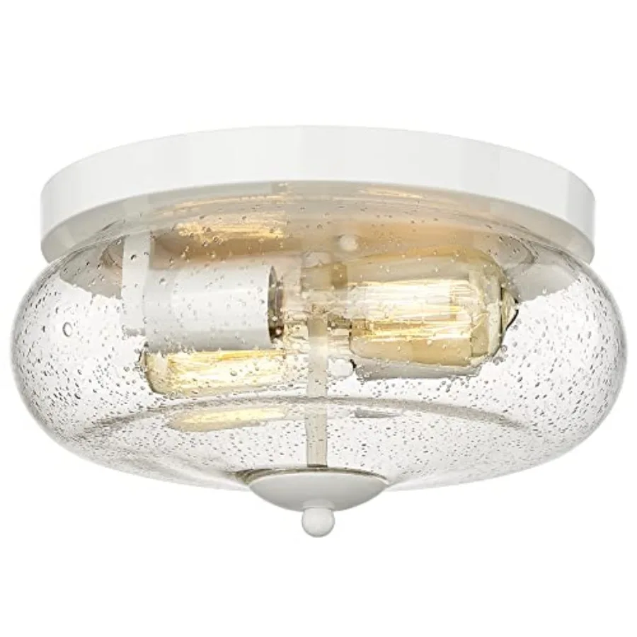 

Ceiling Light Fixtures Flush Mount Indoor Outdoor Ceiling Light with Seeded Glass Shade for Hallway Kitchen Bedroom Porch Livin
