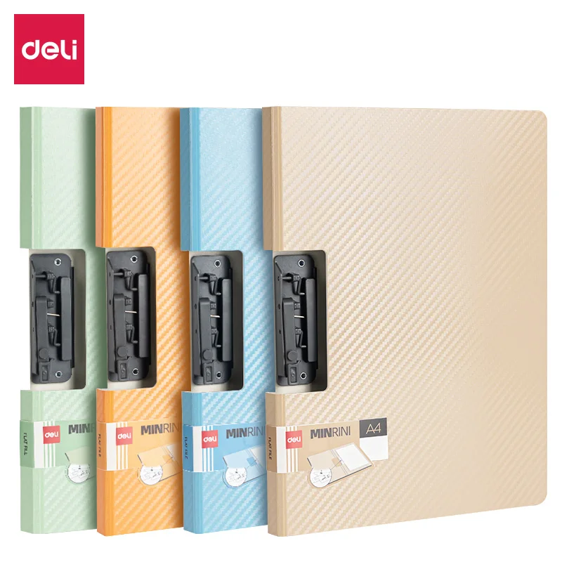 델리 4개 클립보드 폴더, A4 크기 파일 폴더 클립보드 단일 클립, 70매 용량, 방수 소재