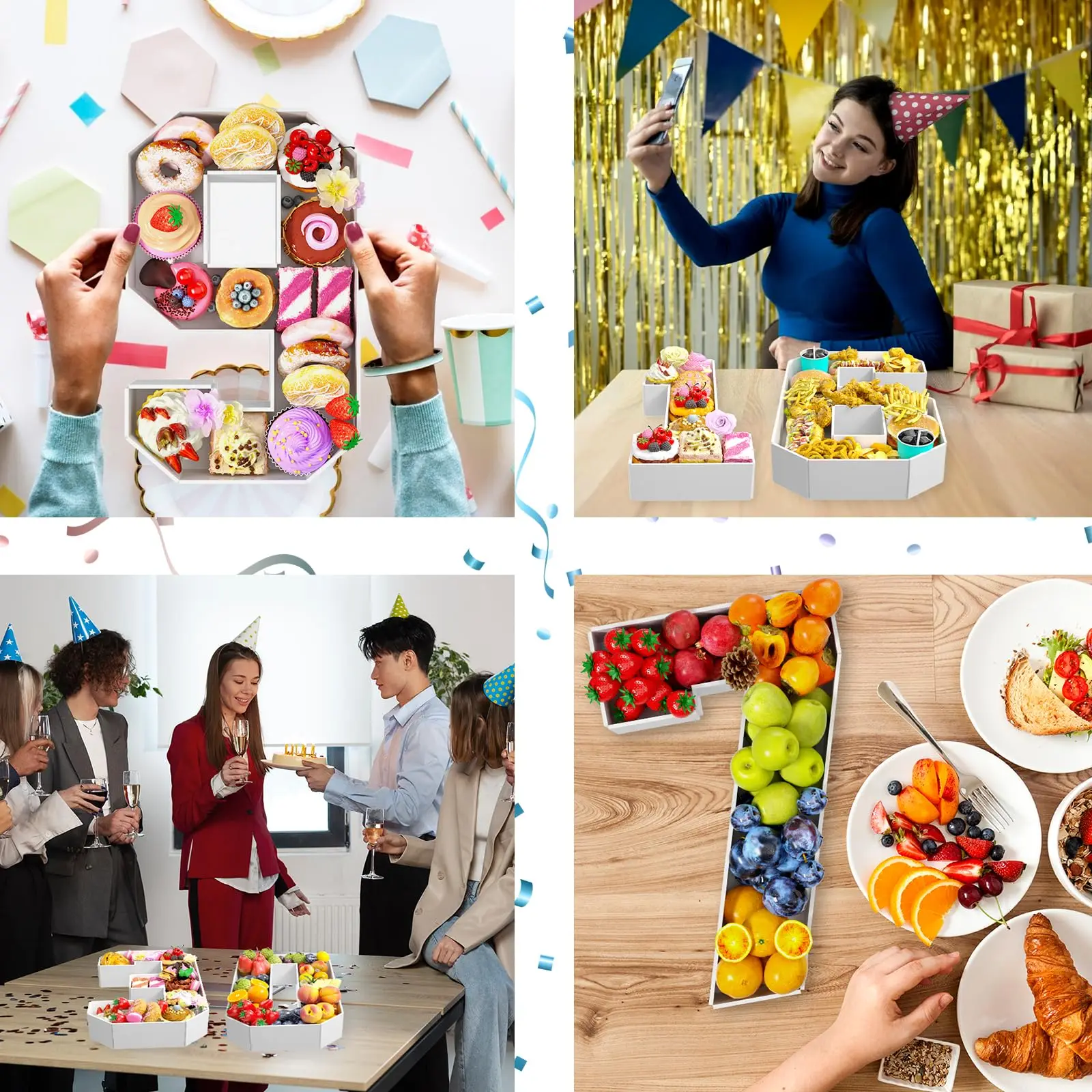 Fillable Cardboard Number 6, Tray Charcuterie Number Mache 6, Food Fillable Number Shaped Sweets Flower Candy Cupcake Container