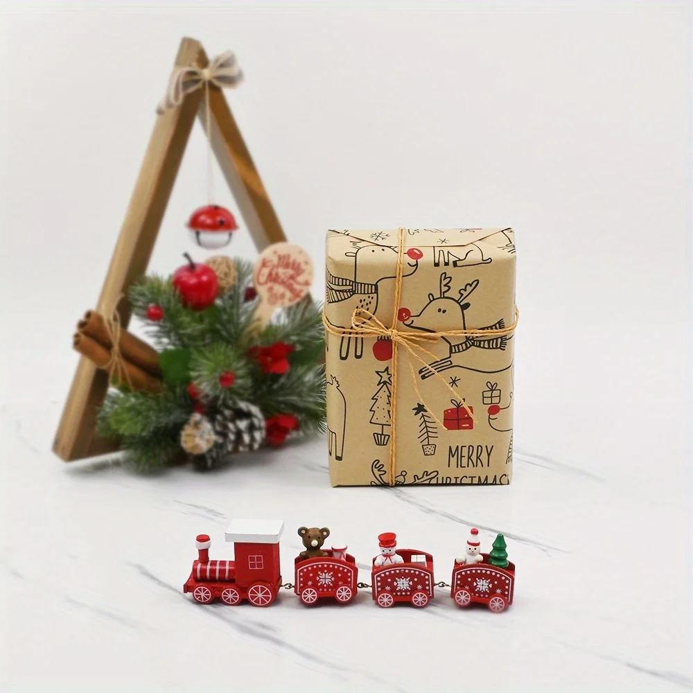 1 لفة عيد الميلاد ورق التغليف لطيف الغزلان تصميم البيج الأحمر 43.18 سنتيمتر x 3 متر هدية التفاف لقضاء عطلة عيد ميلاد هدايا ديكور الحفلات