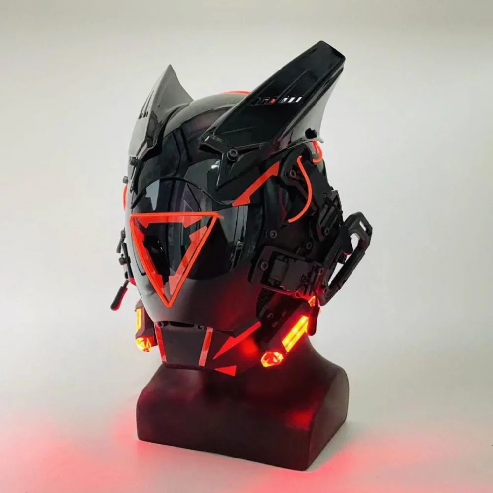 Internet Celebrity Luminous Cyberpunk Mask Pose for Show Photography Cos Prop Mechanical Mask