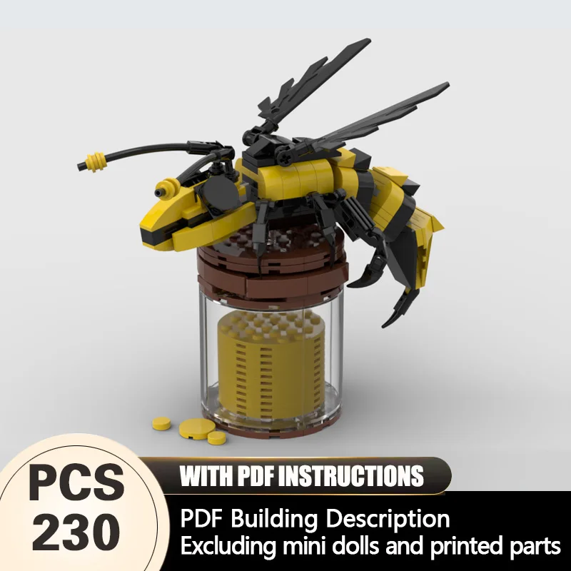 

Creators Animal Series Model MOC Building Bricks Cute Bee On Honey Jar Modular Technology Gifts Holiday Assemble Children Toys