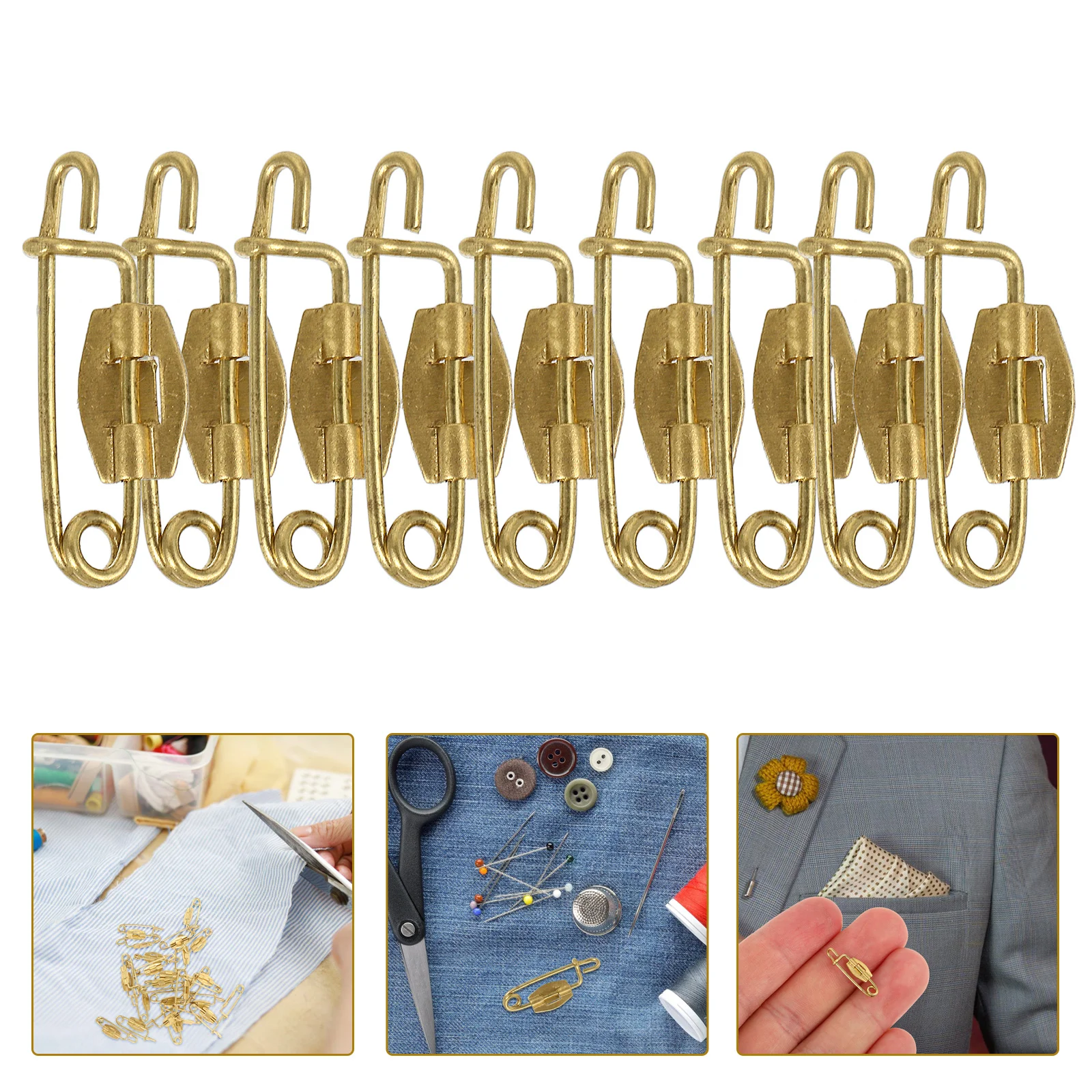 

50pcs P-Shaped Safety Metal Badge Base For Crafting Sewing Badges Lapel Pins Secure Clothing Accessories Durable Rust-Resistant