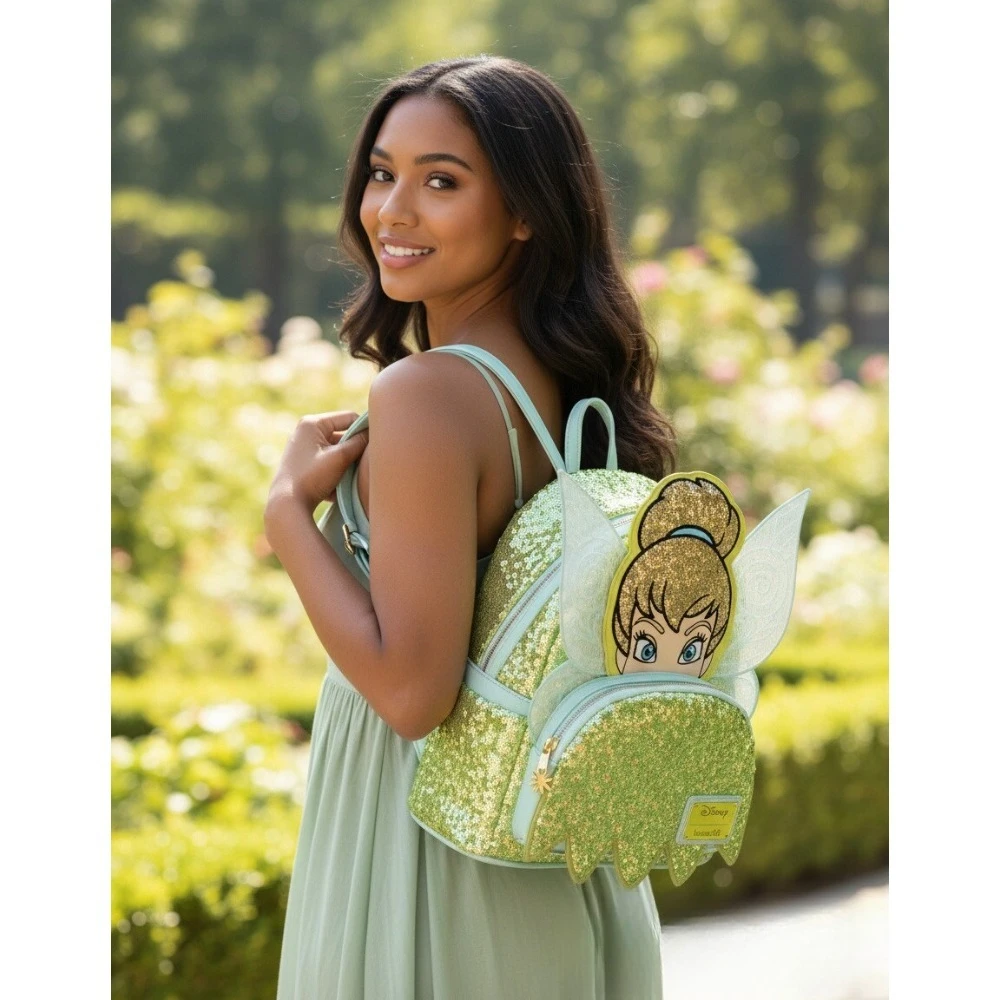 

Мини-рюкзак серии Tinker Bell с принтом Allover Print Little Bit of Pixie, высококачественная мультяшная сумка для отдыха, подарок