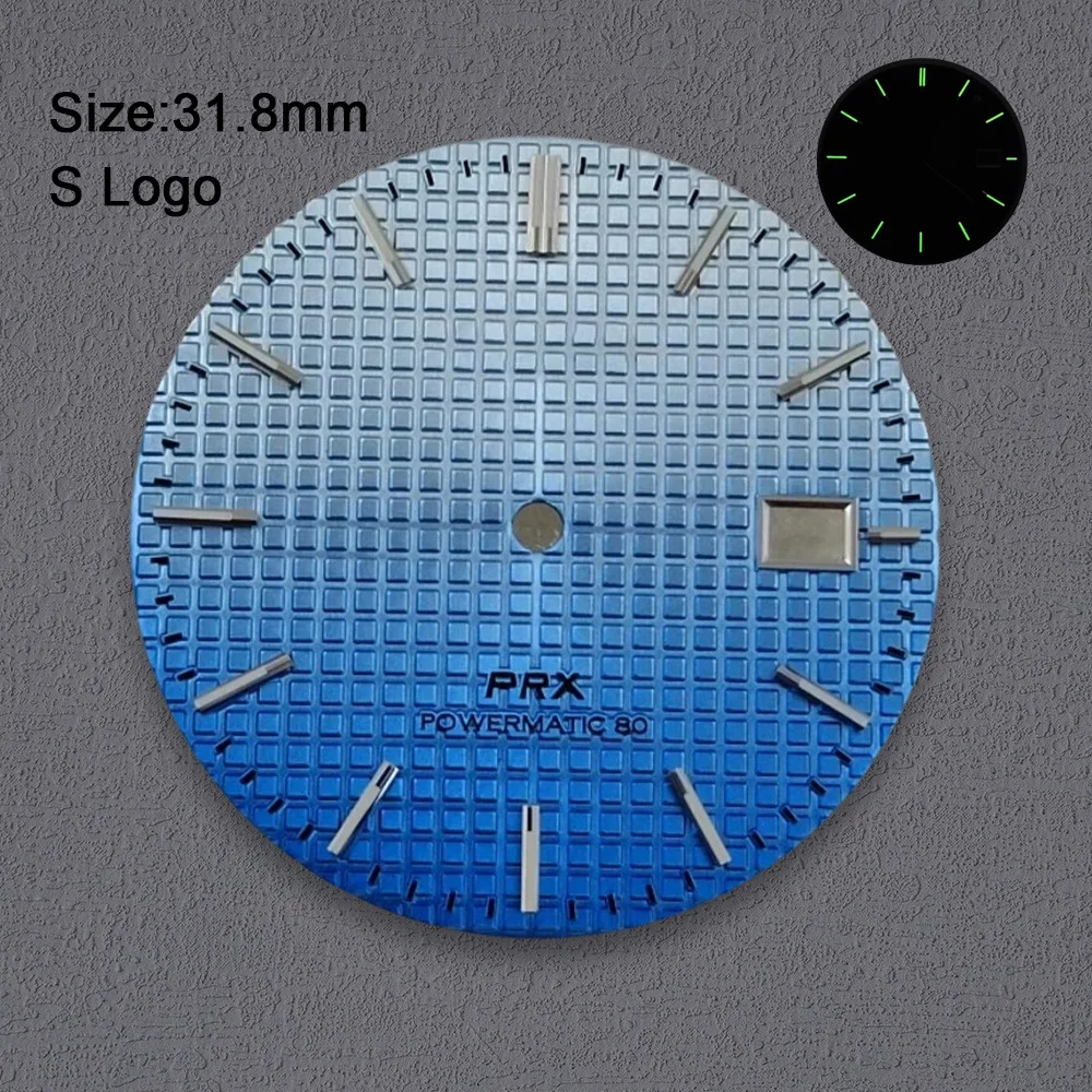 High-Quality 31.8mm S Logo PRX Dial Fit NH35 Automatic Movement Green Luminous Watch Modification Accessories