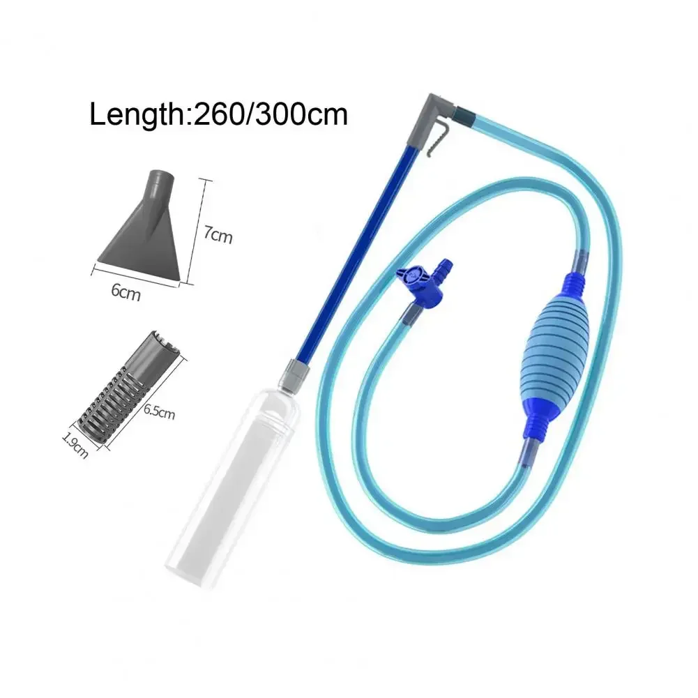 Handstaubsauger für Schwimmbäder, Reinigungswerkzeug für Aquarien, verstellbares Ventil, abnehmbar, kabellos, manuell, transparent, 2 Düsen