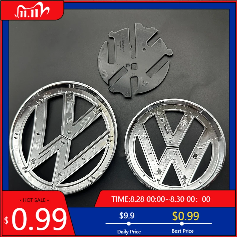 

VW GTI GOLF For VOLKSWAGEN VW 2026 New Emblems Car Trash 138mm Chrome Fit for VW Golf MK7 2013-2017 Front Grill Cover + 110mm R