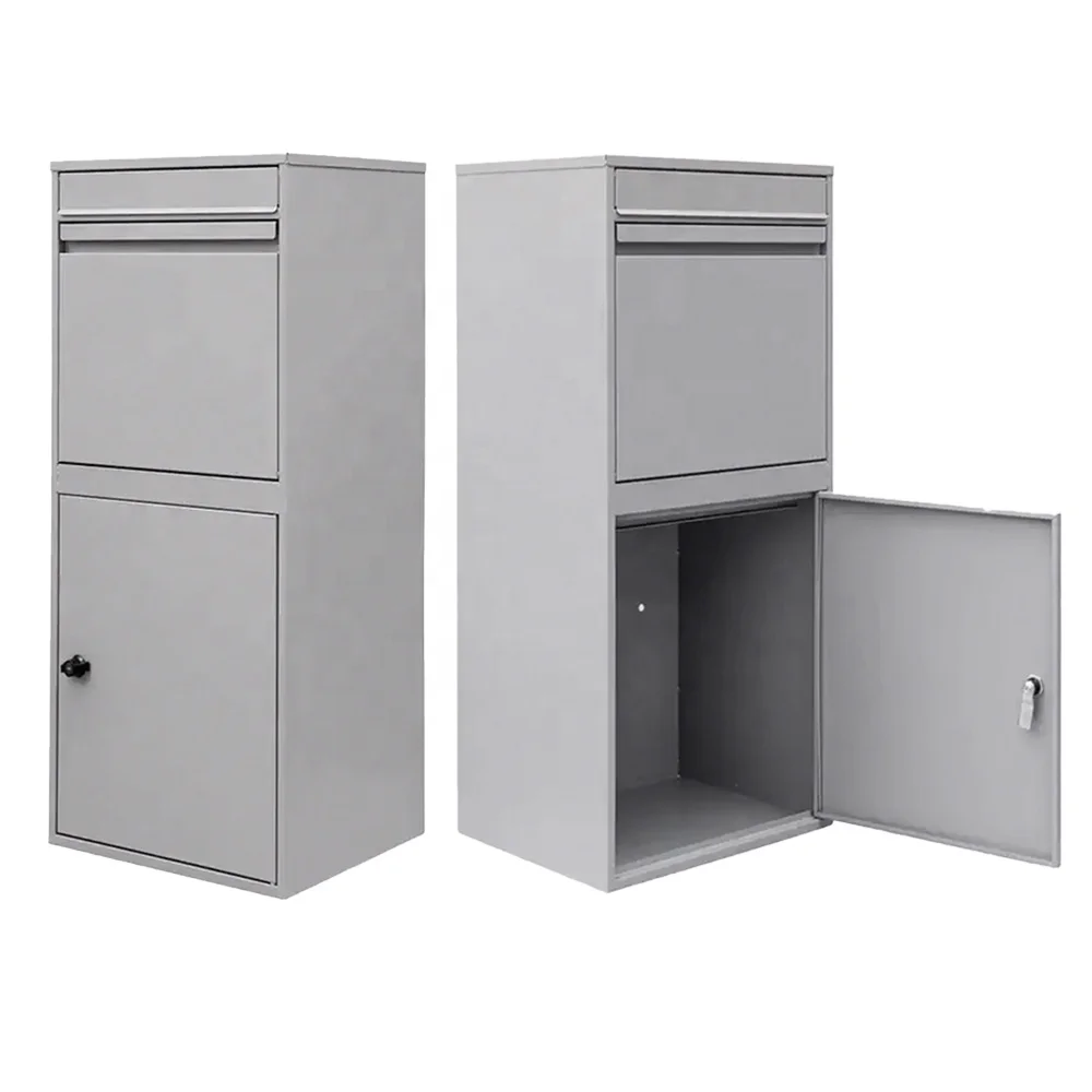 صندوق طرود ذكي مثبت على الحائط، صندوق إسقاط بريد معدني ذو سعة كبيرة مع قفل أرقام لمتاجر التجارة الإلكترونية #6